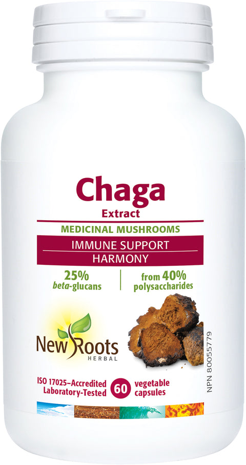 Chaga Siberian Reishi 350mg 60 tablets Supplement | New Roots Herbal Birch Health Vitality Youthful Aging Care Lifestyle Polysaccharides