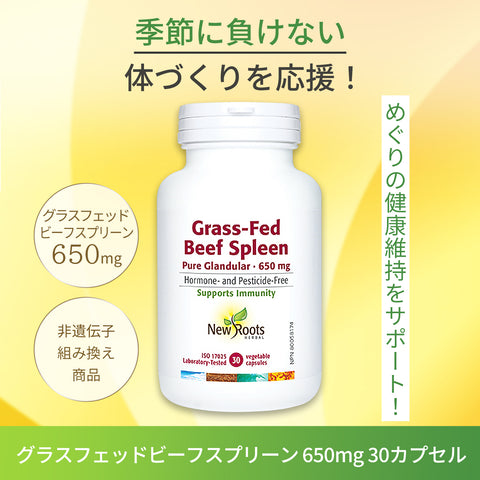 【消費期限間近2025年4月 80%OFF】グラスフェッドビーフスプリーン （脾臓）650mg 30粒 | ニュールーツハーバル ニュージーランド牧草牛由来の安心な脾臓！ 季節の変化に負けないカラダづくりを応援！